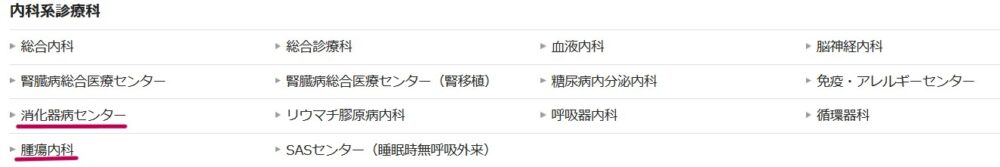 内科系診療科